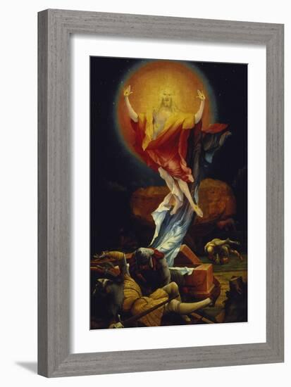 The Isenheim Altarpiece: Resurrection of Christ (Right Wing from the Second View), about 1512-15-Matthias Grünewald-Framed Giclee Print