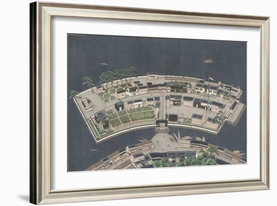 The Island of Deshima, c.1833-46-Kawahara Keiga-Framed Giclee Print