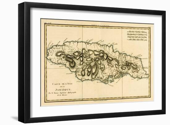 The Island of Jamaica, from 'Atlas De Toutes Les Parties Connues Du Globe Terrestre' by Guillaume…-Charles Marie Rigobert Bonne-Framed Giclee Print