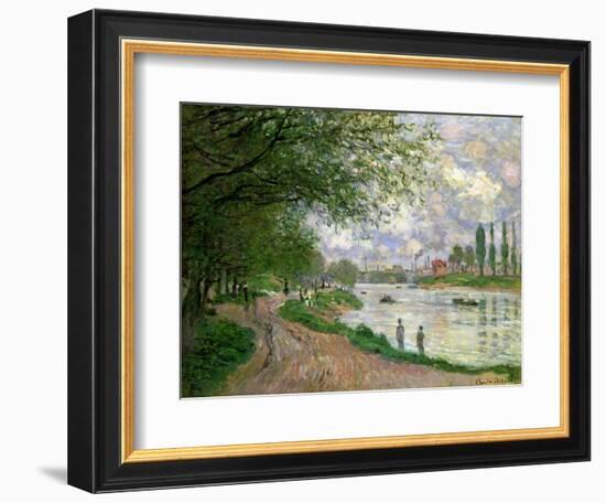 The Island of La Grande Jatte-Claude Monet-Framed Giclee Print