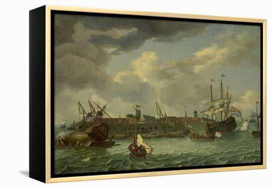 The Island of Onrust near Batavia, Jakarta, 1699-Abraham Storck-Framed Premier Image Canvas