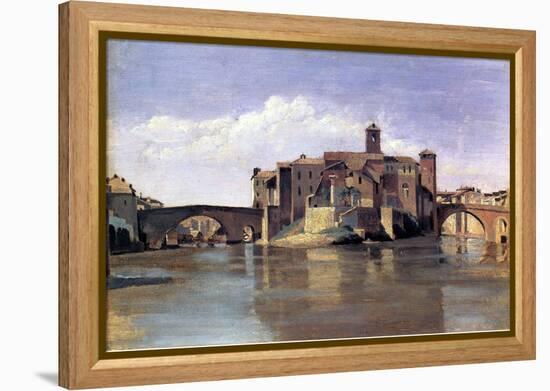 The Island of San Bartolomeo, 1826-28-Jean-Baptiste-Camille Corot-Framed Premier Image Canvas