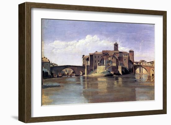 The Island of San Bartolomeo, 1826-28-Jean-Baptiste-Camille Corot-Framed Giclee Print