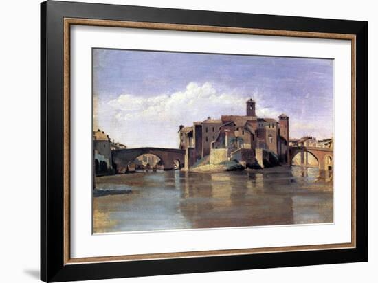 The Island of San Bartolomeo, 1826-28-Jean-Baptiste-Camille Corot-Framed Giclee Print