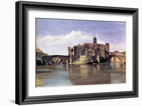 The Island of San Bartolomeo, 1826-28-Jean-Baptiste-Camille Corot-Framed Giclee Print