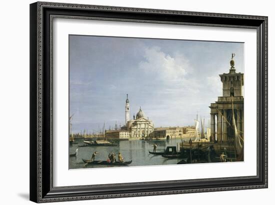 The Island of San Giorgio Maggiore, Venice with the Punta Della Dogana and Numerous Vessels-Canaletto-Framed Giclee Print