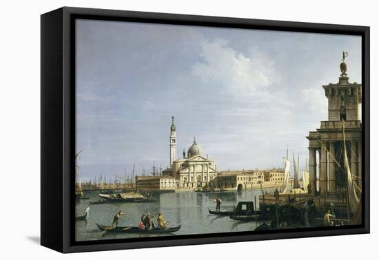 The Island of San Giorgio Maggiore, Venice with the Punta Della Dogana and Numerous Vessels-Canaletto-Framed Premier Image Canvas