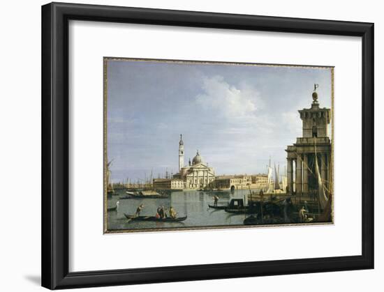 The Island of San Giorgio Maggiore, Venice, with the Punta Della Dogana and Numerous Vessels-Canaletto-Framed Giclee Print