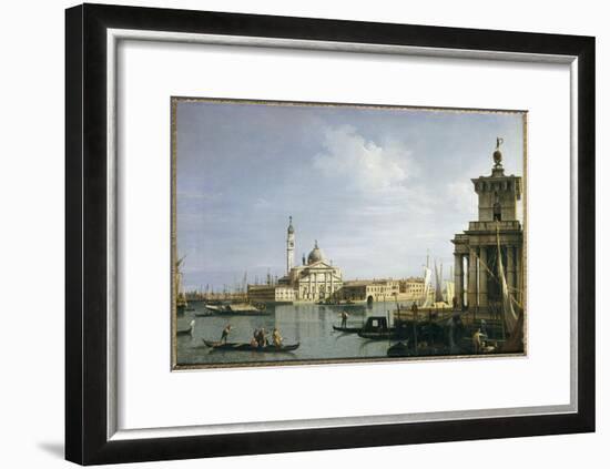 The Island of San Giorgio Maggiore, Venice, with the Punta Della Dogana and Numerous Vessels-Canaletto-Framed Giclee Print