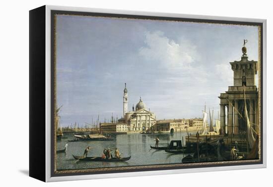 The Island of San Giorgio Maggiore, Venice, with the Punta Della Dogana and Numerous Vessels-Canaletto-Framed Premier Image Canvas