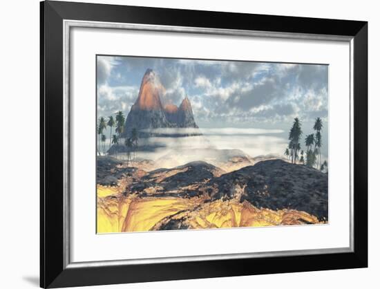 The Island on Hawaii Is Engulfed by Layers of Red Hot Lava by an Active Volcano-Stocktrek Images-Framed Art Print