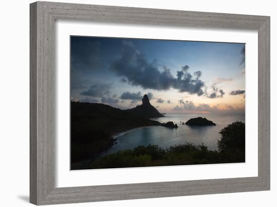 The Islands of Fernando De Noronha at Sunset with Morro Do Pico-Alex Saberi-Framed Photographic Print