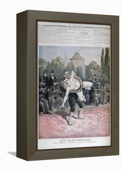 The Ismaillolo Brothers Wrestling, the Folies Bergère, 1895-F Meaulle-Framed Premier Image Canvas