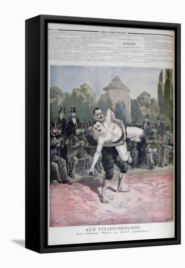 The Ismaillolo Brothers Wrestling, the Folies Bergère, 1895-F Meaulle-Framed Premier Image Canvas