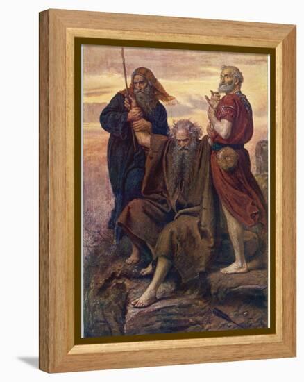 The Israelites are Enabled to Defeat the Amalekites Because Moses Arms are Held up by Aaron and Hur-John Everett Millais-Framed Premier Image Canvas