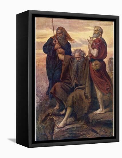 The Israelites are Enabled to Defeat the Amalekites Because Moses Arms are Held up by Aaron and Hur-John Everett Millais-Framed Premier Image Canvas