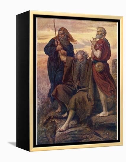 The Israelites are Enabled to Defeat the Amalekites Because Moses Arms are Held up by Aaron and Hur-John Everett Millais-Framed Premier Image Canvas