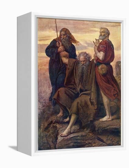 The Israelites are Enabled to Defeat the Amalekites Because Moses Arms are Held up by Aaron and Hur-John Everett Millais-Framed Premier Image Canvas