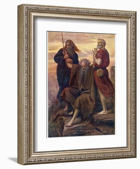 The Israelites are Enabled to Defeat the Amalekites Because Moses Arms are Held up by Aaron and Hur-John Everett Millais-Framed Photographic Print