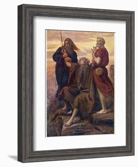 The Israelites are Enabled to Defeat the Amalekites Because Moses Arms are Held up by Aaron and Hur-John Everett Millais-Framed Photographic Print