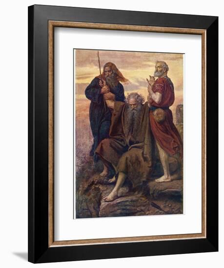 The Israelites are Enabled to Defeat the Amalekites Because Moses Arms are Held up by Aaron and Hur-John Everett Millais-Framed Photographic Print