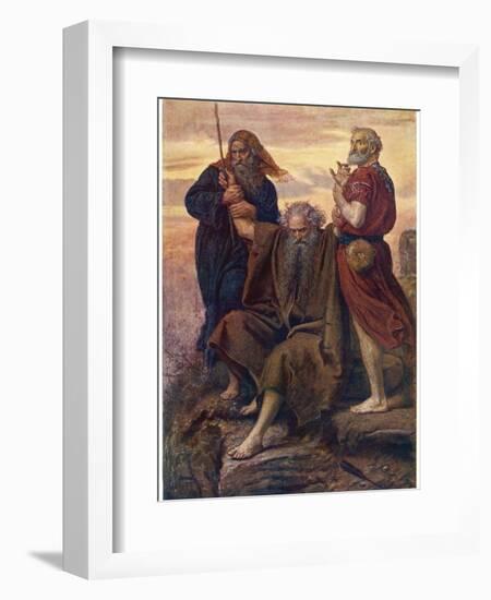 The Israelites are Enabled to Defeat the Amalekites Because Moses Arms are Held up by Aaron and Hur-John Everett Millais-Framed Photographic Print