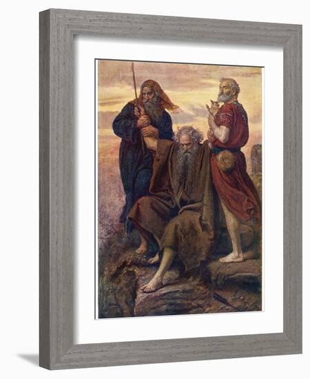 The Israelites are Enabled to Defeat the Amalekites Because Moses Arms are Held up by Aaron and Hur-John Everett Millais-Framed Photographic Print