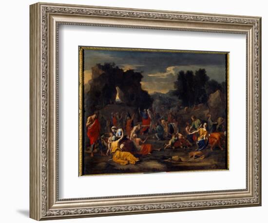 The Israelites Collecting Manna (Manna) in the Desert, 17Th Century (Oil on Canvas)-Nicolas Poussin-Framed Giclee Print