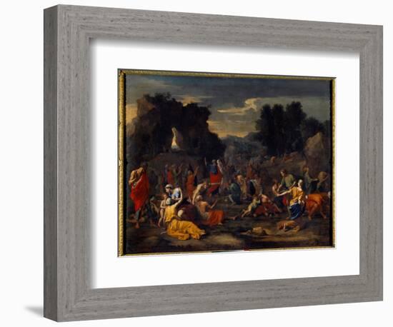 The Israelites Collecting Manna (Manna) in the Desert, 17Th Century (Oil on Canvas)-Nicolas Poussin-Framed Giclee Print