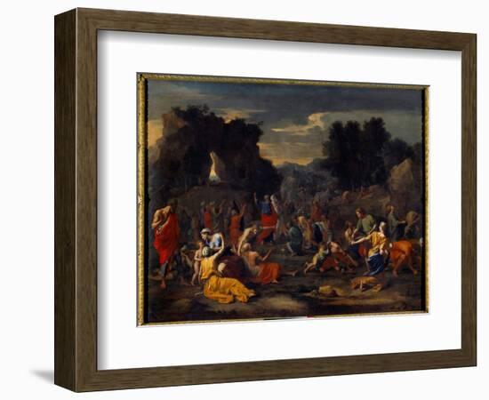 The Israelites Collecting Manna (Manna) in the Desert, 17Th Century (Oil on Canvas)-Nicolas Poussin-Framed Giclee Print