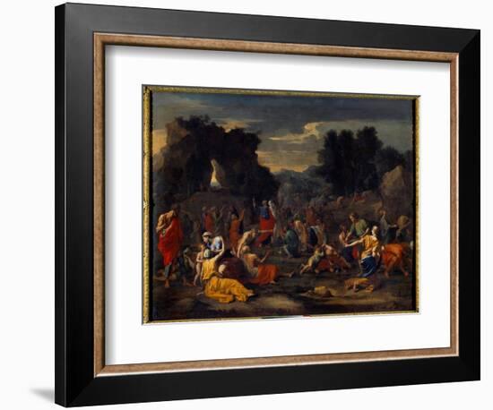 The Israelites Collecting Manna (Manna) in the Desert, 17Th Century (Oil on Canvas)-Nicolas Poussin-Framed Giclee Print