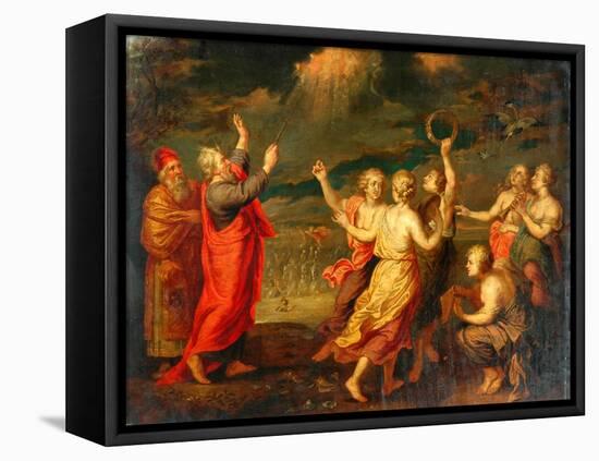 The Israelites Rejoicing After Crossing The Red Sea-Nicolas Poussin-Framed Premier Image Canvas