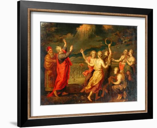 The Israelites Rejoicing After Crossing The Red Sea-Nicolas Poussin-Framed Giclee Print