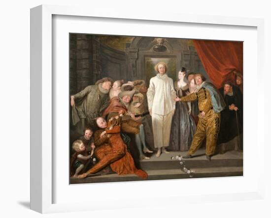 The Italian Comedians by Antoine Watteau-Antoine Watteau-Framed Giclee Print