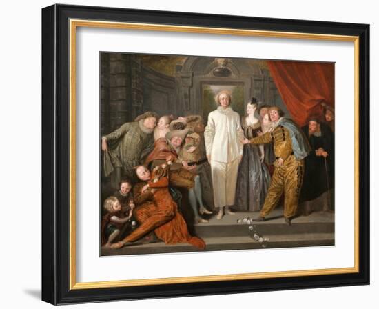 The Italian Comedians by Antoine Watteau-Antoine Watteau-Framed Giclee Print