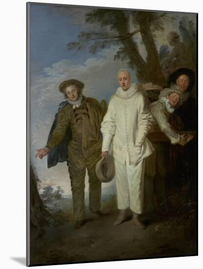 The Italian Comedians, c.1720-Jean Antoine Watteau-Mounted Giclee Print