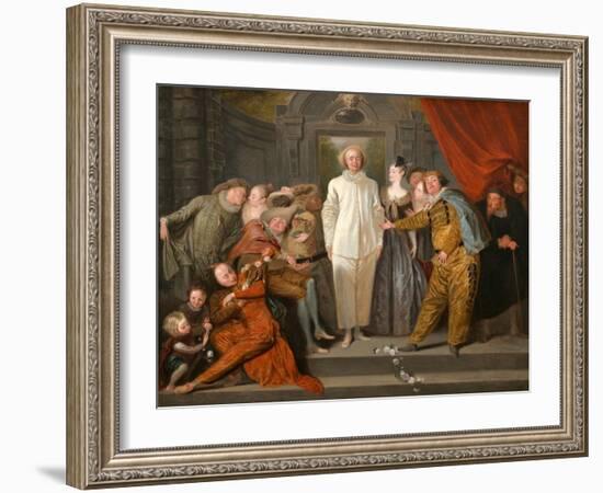 The Italian Comedians. Probably 1720-Jean Antoine Watteau-Framed Giclee Print