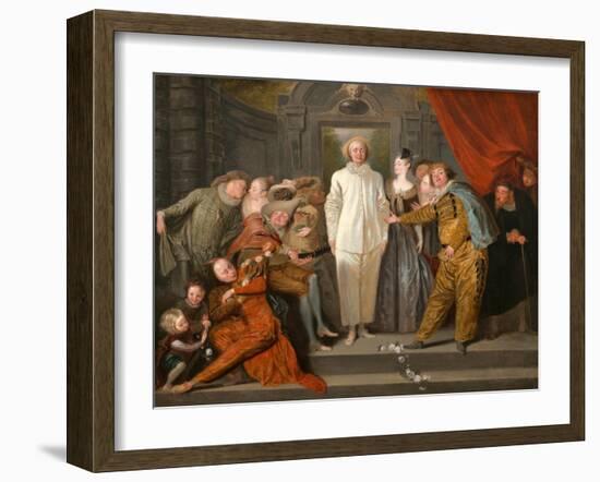 The Italian Comedians. Probably 1720-Jean Antoine Watteau-Framed Giclee Print