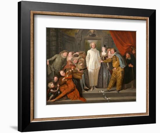 The Italian Comedians. Probably 1720-Jean Antoine Watteau-Framed Giclee Print