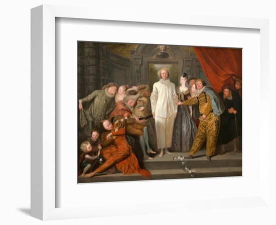 The Italian Comedians. Probably 1720-Jean Antoine Watteau-Framed Giclee Print