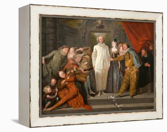 The Italian Comedians. Probably 1720-Jean Antoine Watteau-Framed Premier Image Canvas