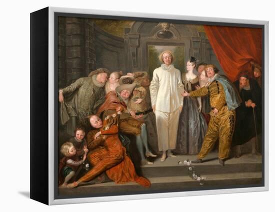 The Italian Comedians. Probably 1720-Jean Antoine Watteau-Framed Premier Image Canvas