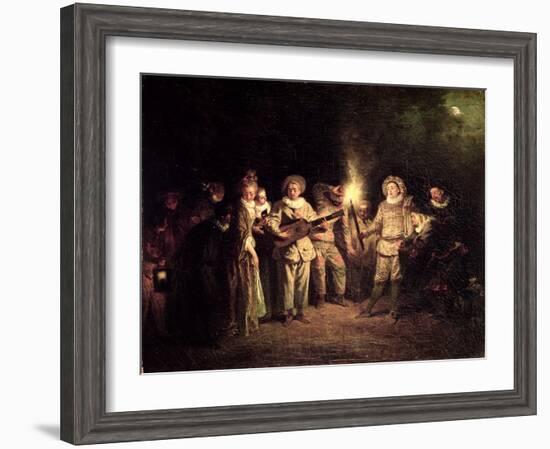 The Italian Comedy, C.1716-Jean Antoine Watteau-Framed Premium Giclee Print