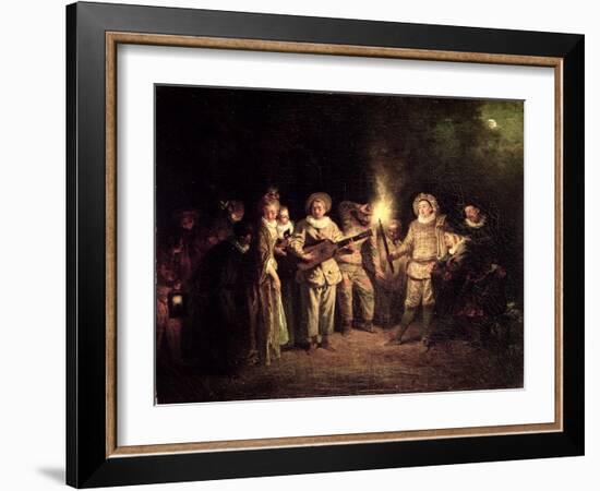 The Italian Comedy, C.1716-Jean Antoine Watteau-Framed Premium Giclee Print