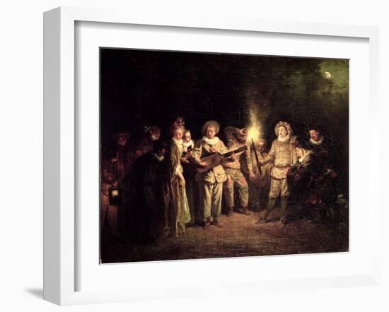 The Italian Comedy, C.1716-Jean Antoine Watteau-Framed Giclee Print