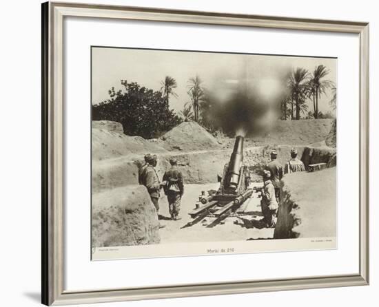 The Italians Shooting at the Turkish Army Throught 210 MM Mortars-null-Framed Giclee Print