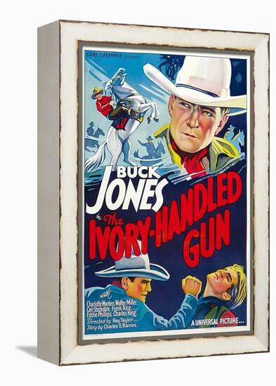 The Ivory-Handled Gun, Top and Bottom Left: Buck Jones, 1935-null-Framed Stretched Canvas