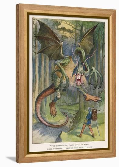 The Jabberwock with Eye of Flame Came Whiffling Through the Tulgey Wood-John Tenniel-Framed Premier Image Canvas
