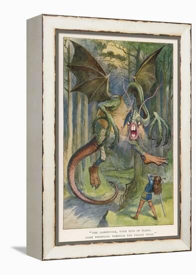 The Jabberwock with Eye of Flame Came Whiffling Through the Tulgey Wood-John Tenniel-Framed Premier Image Canvas