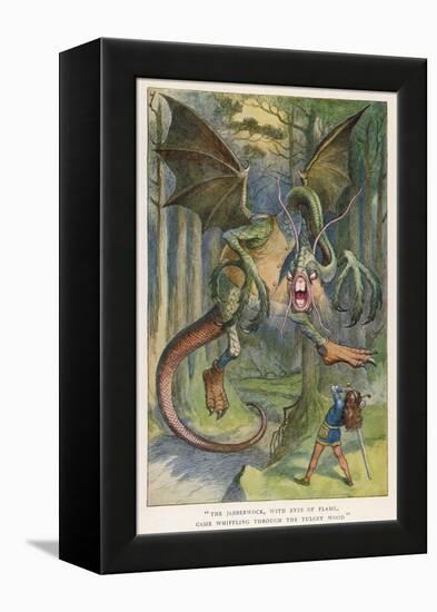 The Jabberwock with Eye of Flame Came Whiffling Through the Tulgey Wood-John Tenniel-Framed Premier Image Canvas